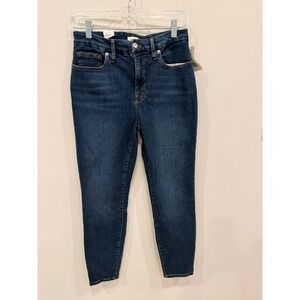 NWT Good American Good Legs Crop Jeans 4/27 Blue Skinny‎ 27" Inseam